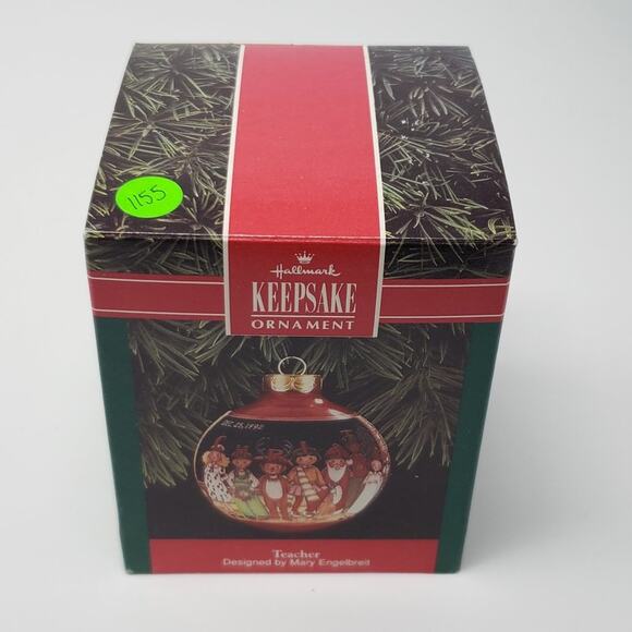 1992 Hallmark Teacher Glass Bulb Keepsake Holiday Christmas Ornament - Picture 1 of 9